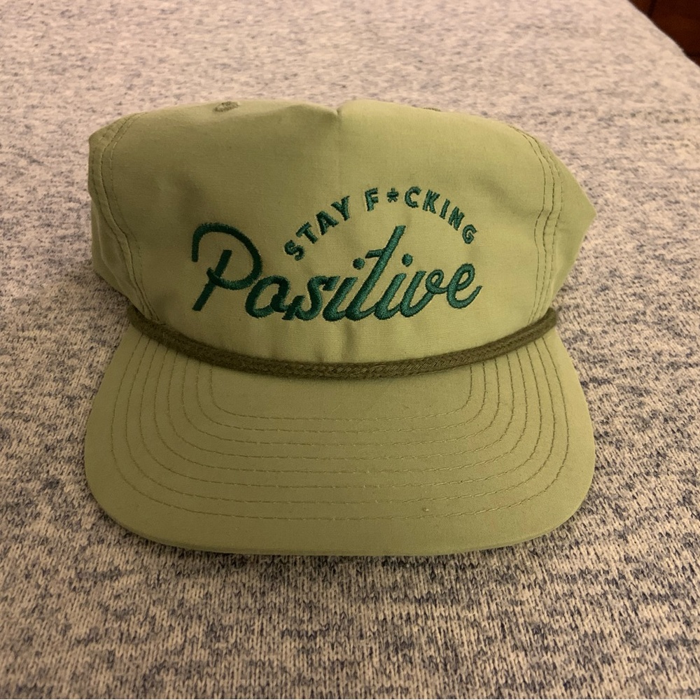 Stay F*cking Positive Rope Hat in Sage